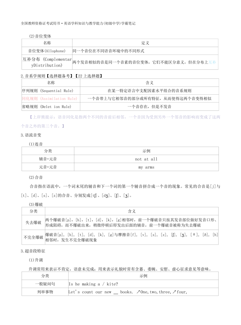 初中英语-学霸笔记34页_教资_初高中2026教资_26上资料（持续更新）_初中科三_初中科目三资料合集①_初中英语