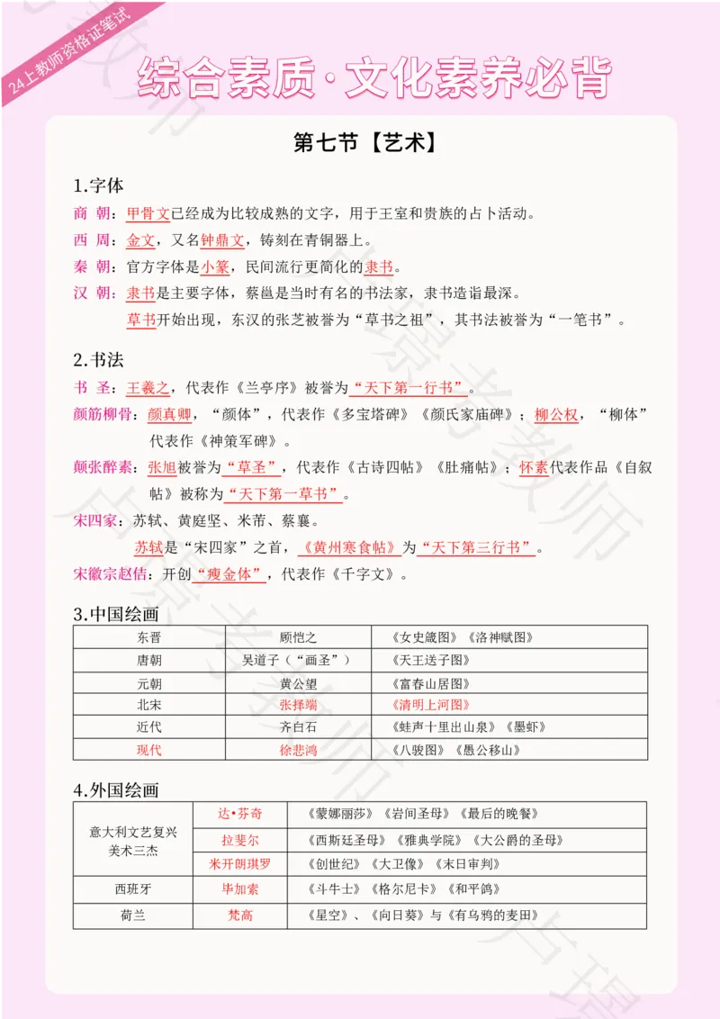 科一文化素养核心知识点_教资_初高中2026教资_25下教师资格证_11.25下教资资料合集