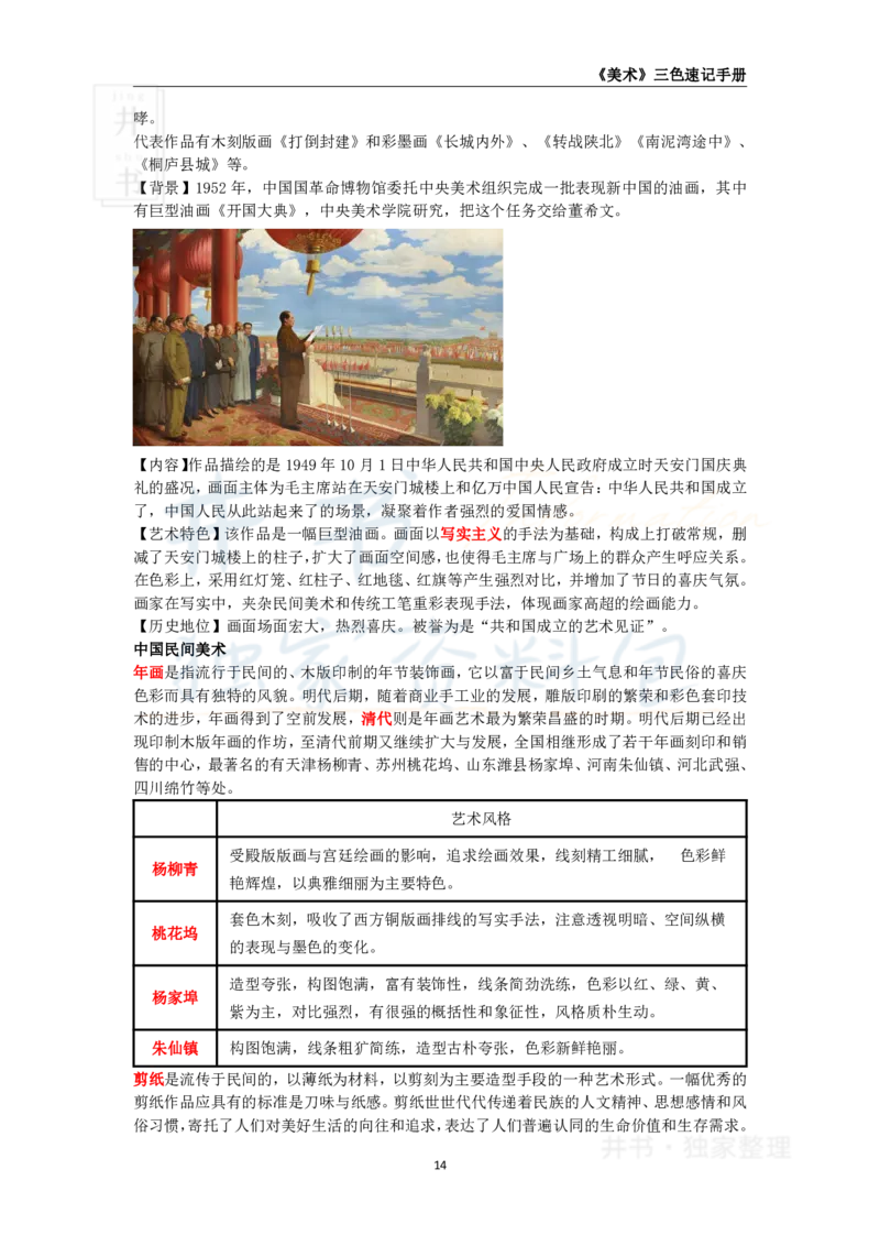 井书&middot;独家资料包教师资格《（高中）美术》三色速记手册（独家整理）_教资_初高中2026教资_25下教师资格证_科三高中各科资料汇总_井书&middot;独家资料包高中各科资料汇总