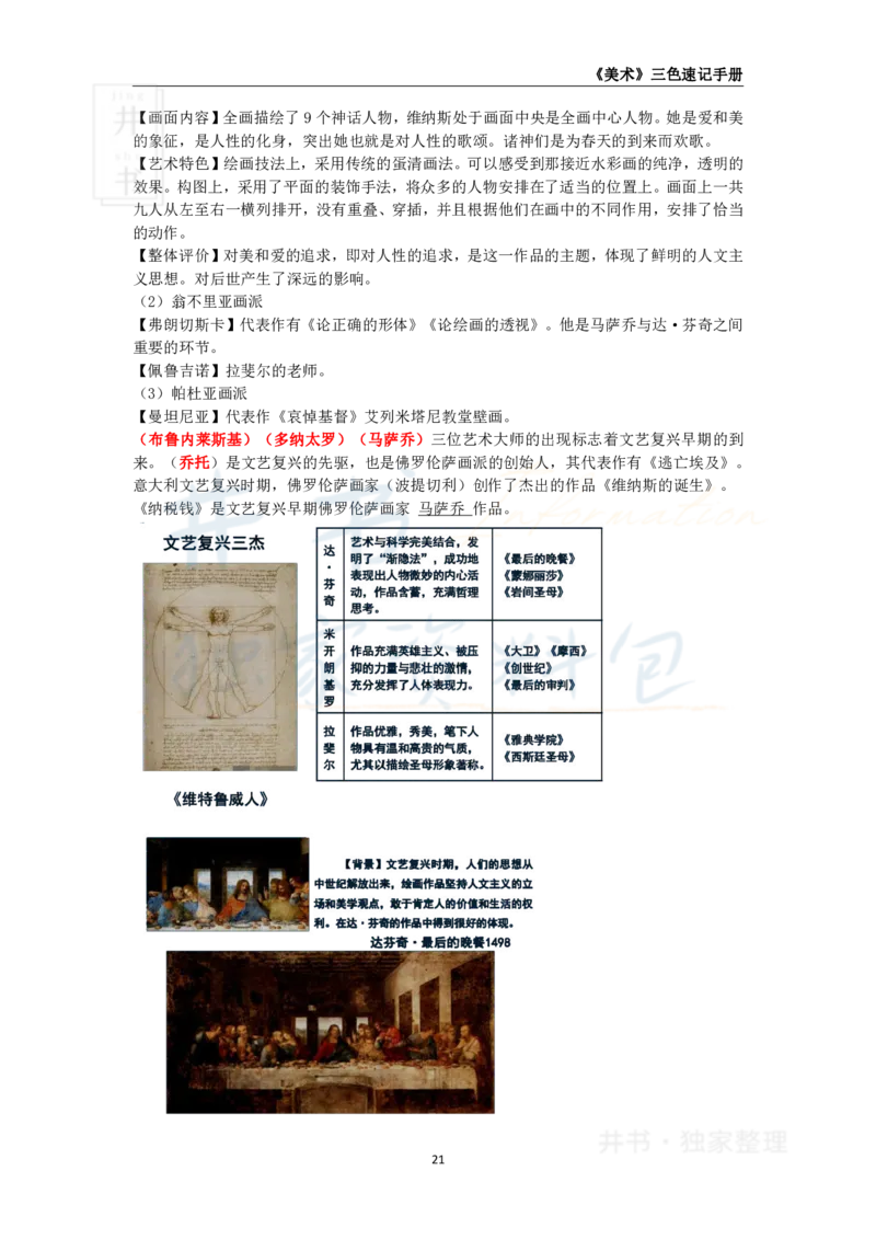 井书&middot;独家资料包教师资格《（高中）美术》三色速记手册（独家整理）_教资_初高中2026教资_25下教师资格证_科三高中各科资料汇总_井书&middot;独家资料包高中各科资料汇总