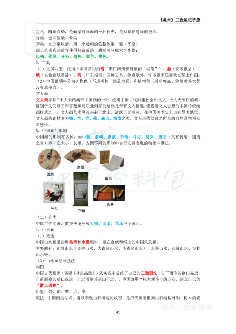 井书&middot;独家资料包教师资格《（高中）美术》三色速记手册（独家整理）_教资_初高中2026教资_25下教师资格证_科三高中各科资料汇总_井书&middot;独家资料包高中各科资料汇总