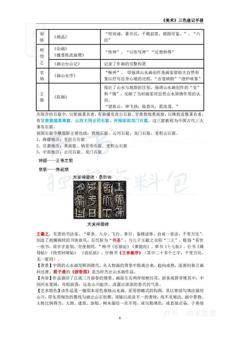 井书&middot;独家资料包教师资格《（高中）美术》三色速记手册（独家整理）_教资_初高中2026教资_25下教师资格证_科三高中各科资料汇总_井书&middot;独家资料包高中各科资料汇总