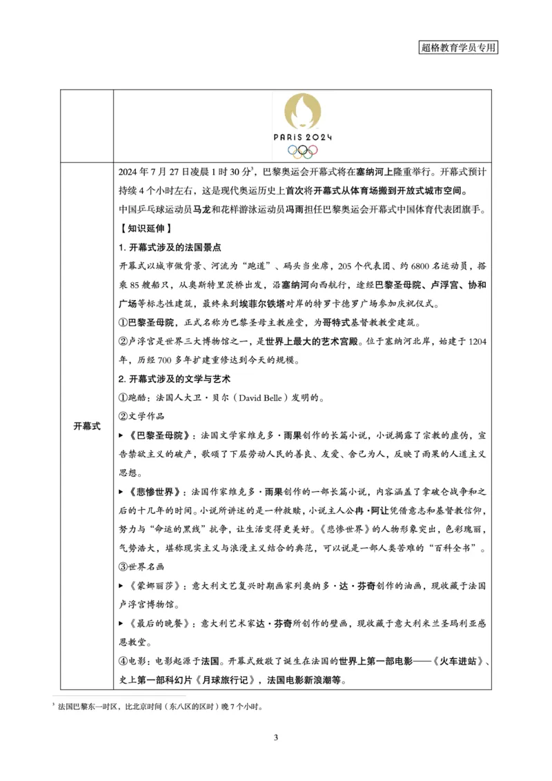 2024年巴黎奥运会考点专项梳理_2026考公资料_（05）超格_超格时政_时政2025超格时政讲练班⭐⭐⭐_讲义