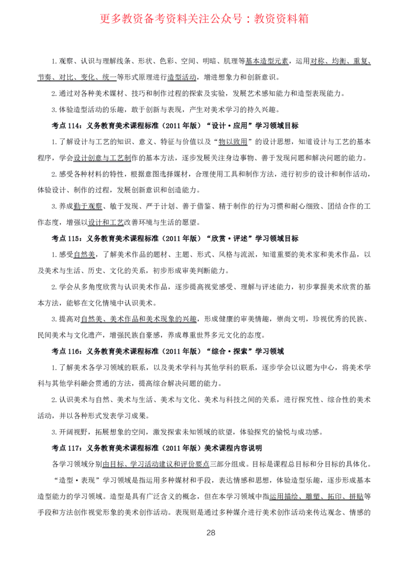 美术高频考点_教资_292026上教资科三高频考点