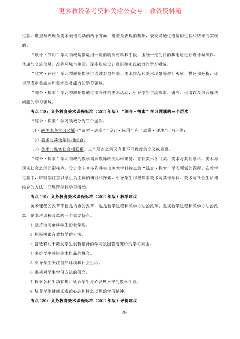 美术高频考点_教资_292026上教资科三高频考点