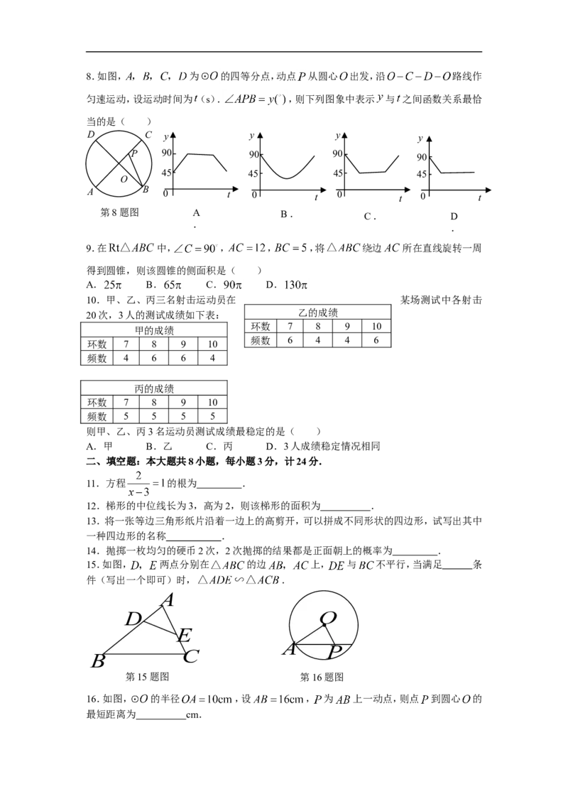 2008年盐城市中考数学试题及答案_中考真题_2.数学中考真题2015-2024年_地区卷_江苏省_盐城中考数学08-21年