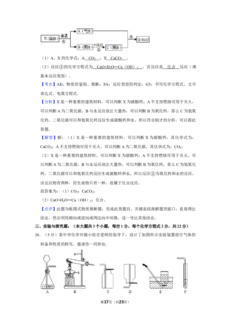 2012年湖南省娄底市中考化学试卷（教师版）学霸冲冲冲shop348121278.taobao.com_中考真题_5.化学中考真题2015-2024年_地区卷_湖南省_娄底化学06-22缺20