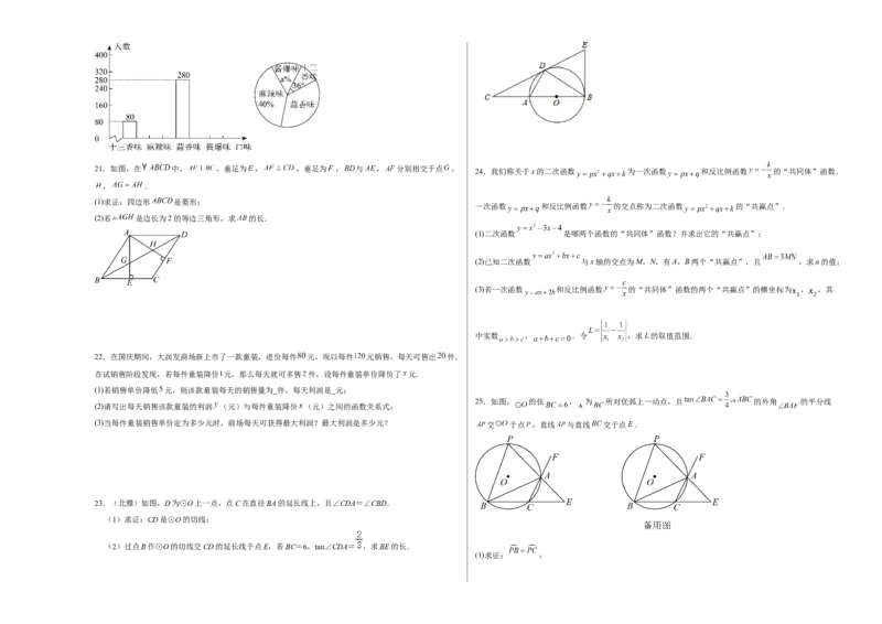 2024年中考押题预测卷（湖南长沙卷）-数学（考试版）A3_2数学总复习_赠送：2024中考模拟题数学_押题预测
