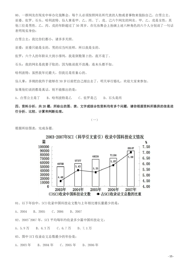 2010年918公务员联考《行测》（山西、河南、辽宁、福建、重庆、海南、青海、宁夏、内蒙古、陕西、西藏、甘肃）_26河南省考备考资料包_01河南公务员考试真题07-25_题目