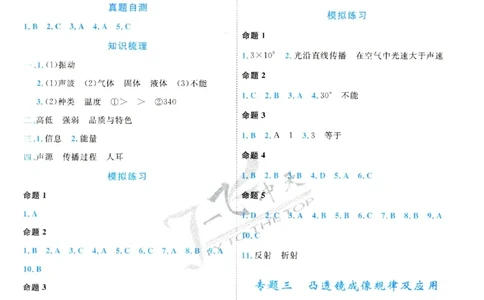 2025《一飞冲天-中考专项》物理答案_《一飞冲天-中考专项》2026版_一飞冲天-中考专项（2025版）