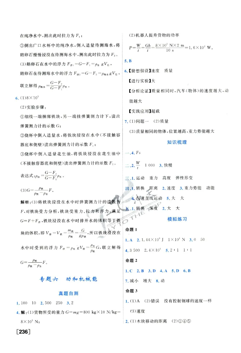 2025《一飞冲天-中考专项》物理答案_《一飞冲天-中考专项》2026版_一飞冲天-中考专项（2025版）