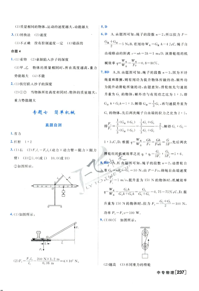 2025《一飞冲天-中考专项》物理答案_《一飞冲天-中考专项》2026版_一飞冲天-中考专项（2025版）