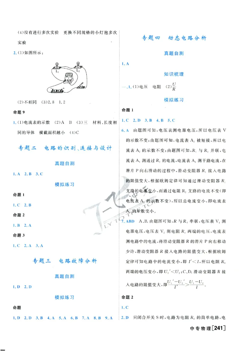 2025《一飞冲天-中考专项》物理答案_《一飞冲天-中考专项》2026版_一飞冲天-中考专项（2025版）