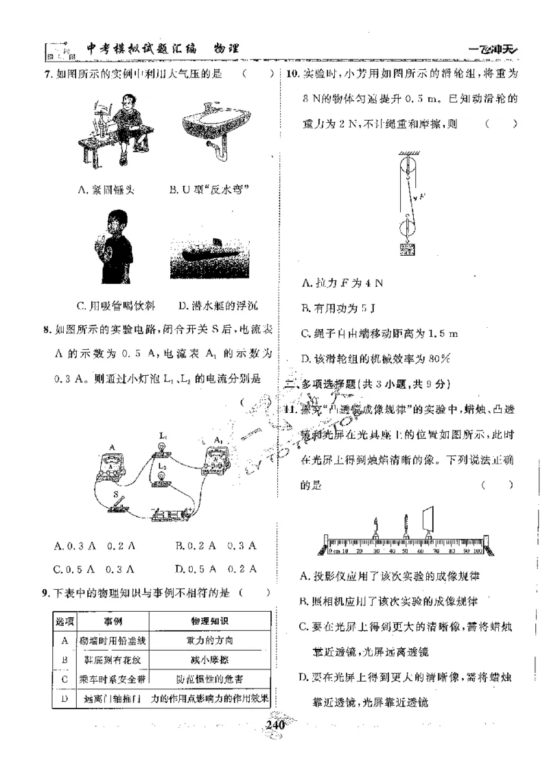 2025《一飞冲天-中考模拟试题汇编》物理_《一飞冲天-中考专项》2026版_一飞冲天-中考模拟试题汇编（2025版）