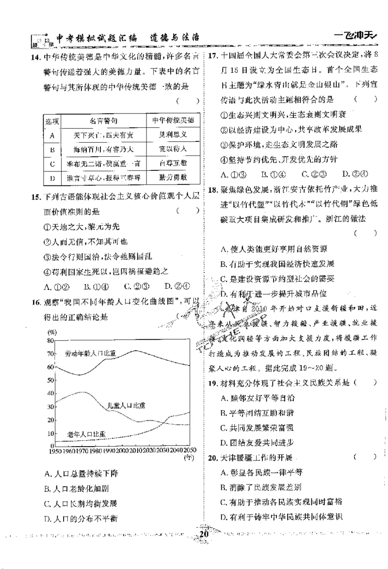 2025《一飞冲天-中考模拟试题汇编》道法_《一飞冲天-中考专项》2026版_一飞冲天-中考模拟试题汇编（2025版）