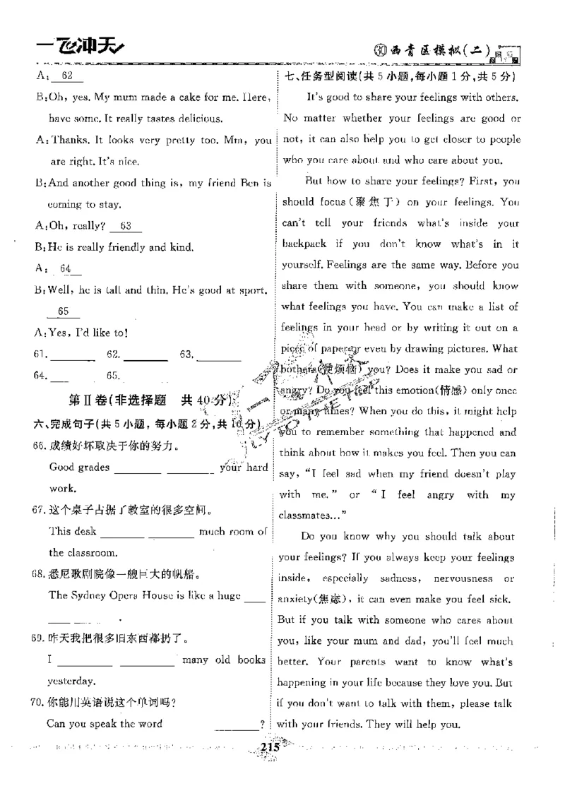 2025《一飞冲天-中考模拟试题汇编》英语_《一飞冲天-中考专项》2026版_一飞冲天-中考模拟试题汇编（2025版）