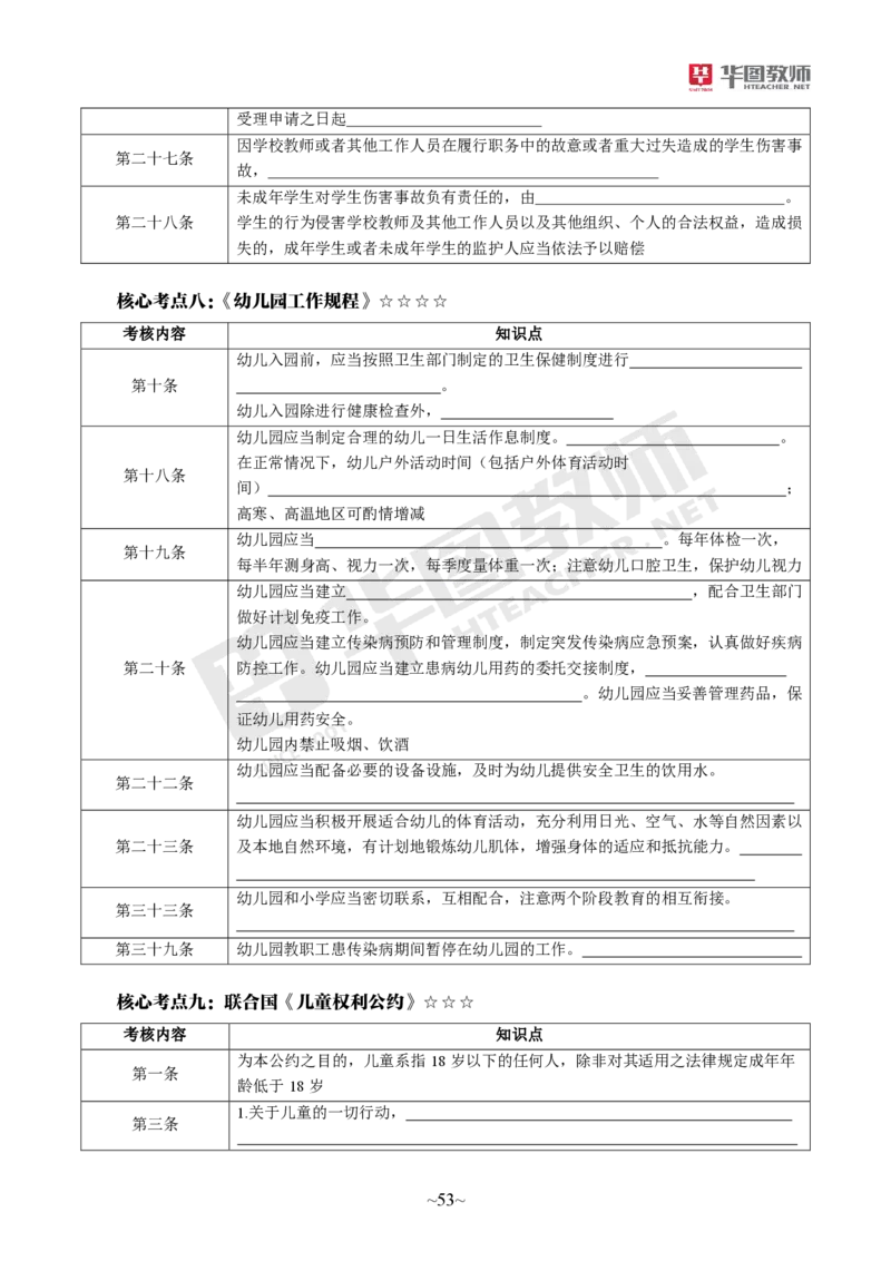 幼儿园综合素质_教资_教资笔试默写重点笔记