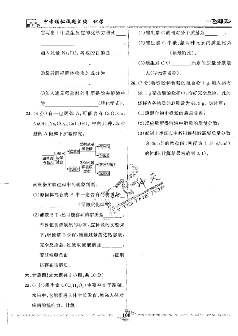 2025《一飞冲天-中考模拟试题汇编》化学_《一飞冲天-中考专项》2026版_一飞冲天-中考模拟试题汇编（2025版）