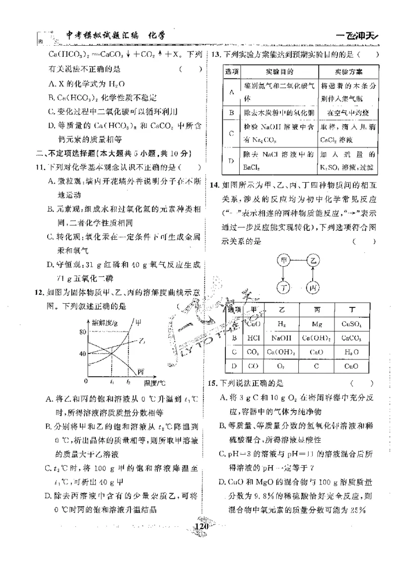 2025《一飞冲天-中考模拟试题汇编》化学_《一飞冲天-中考专项》2026版_一飞冲天-中考模拟试题汇编（2025版）