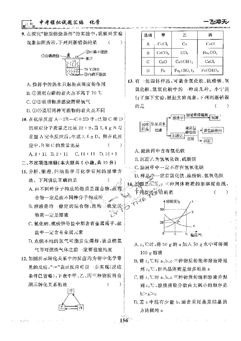 2025《一飞冲天-中考模拟试题汇编》化学_《一飞冲天-中考专项》2026版_一飞冲天-中考模拟试题汇编（2025版）