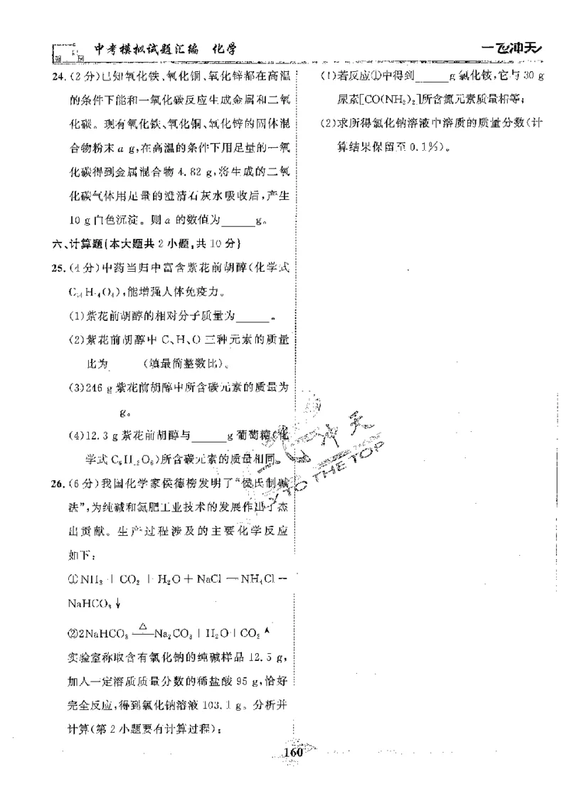 2025《一飞冲天-中考模拟试题汇编》化学_《一飞冲天-中考专项》2026版_一飞冲天-中考模拟试题汇编（2025版）