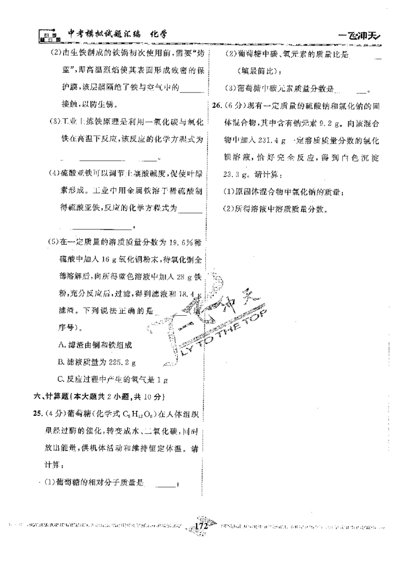 2025《一飞冲天-中考模拟试题汇编》化学_《一飞冲天-中考专项》2026版_一飞冲天-中考模拟试题汇编（2025版）