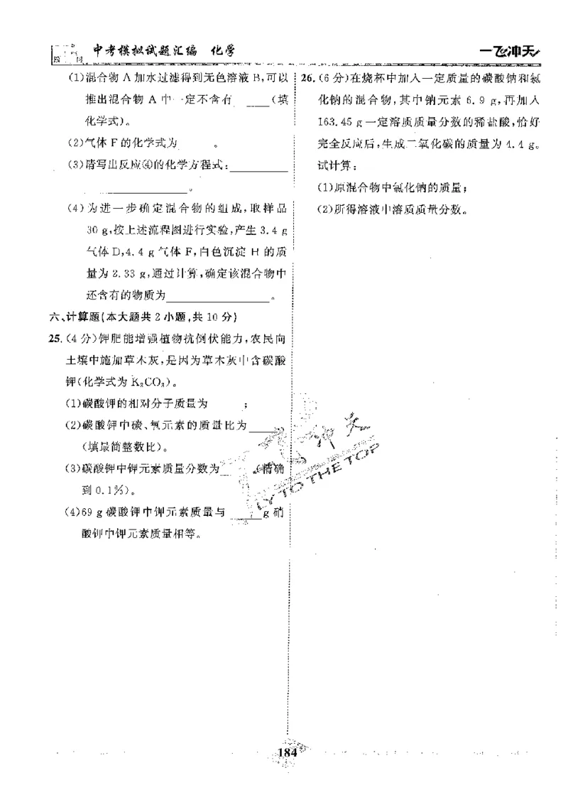 2025《一飞冲天-中考模拟试题汇编》化学_《一飞冲天-中考专项》2026版_一飞冲天-中考模拟试题汇编（2025版）