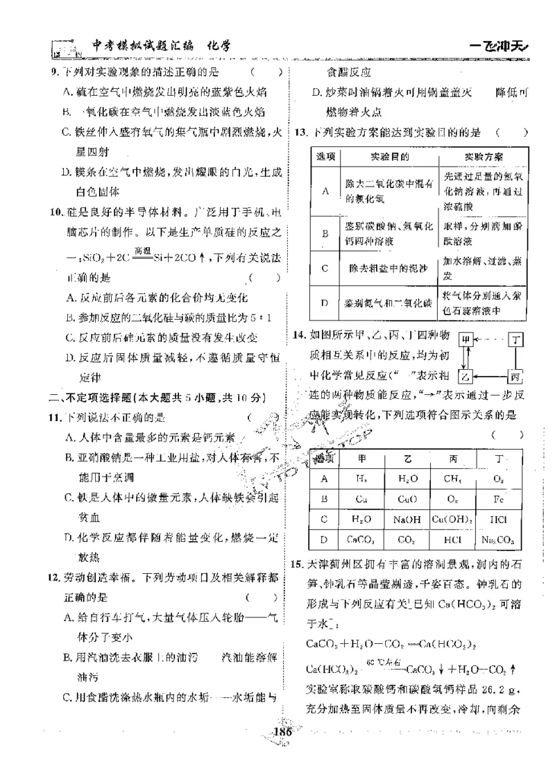 2025《一飞冲天-中考模拟试题汇编》化学_《一飞冲天-中考专项》2026版_一飞冲天-中考模拟试题汇编（2025版）