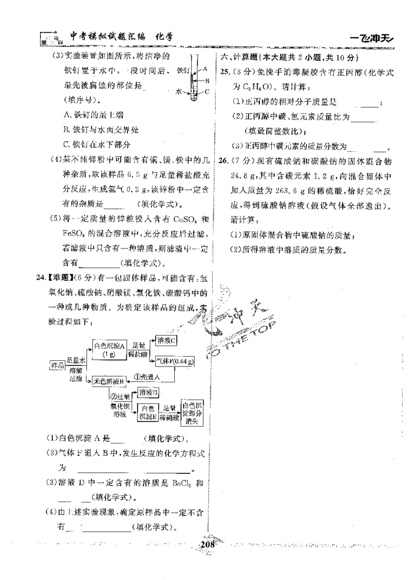 2025《一飞冲天-中考模拟试题汇编》化学_《一飞冲天-中考专项》2026版_一飞冲天-中考模拟试题汇编（2025版）