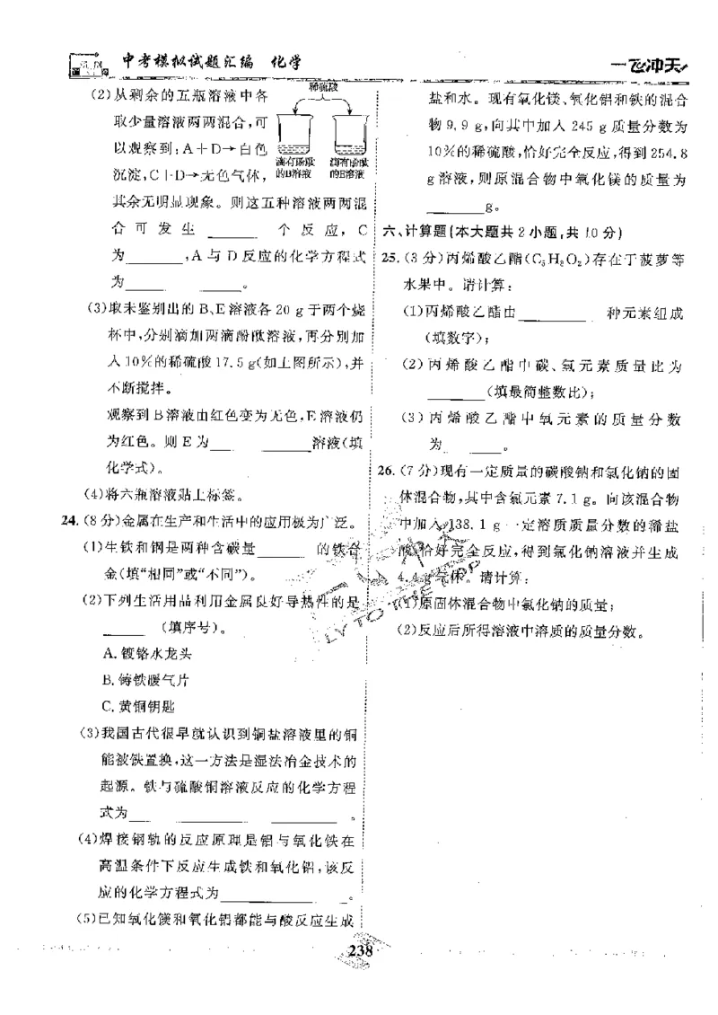 2025《一飞冲天-中考模拟试题汇编》化学_《一飞冲天-中考专项》2026版_一飞冲天-中考模拟试题汇编（2025版）