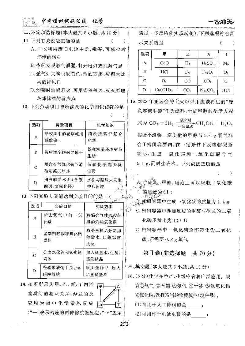 2025《一飞冲天-中考模拟试题汇编》化学_《一飞冲天-中考专项》2026版_一飞冲天-中考模拟试题汇编（2025版）