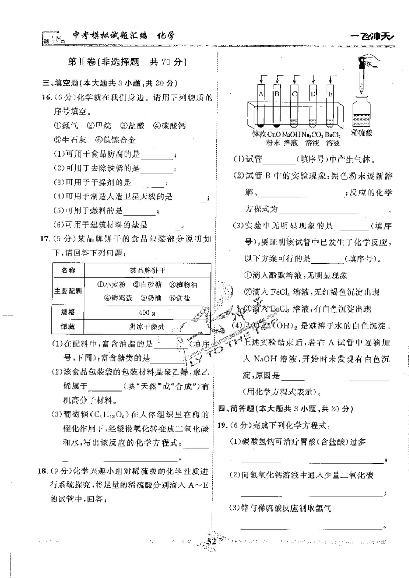 2025《一飞冲天-中考模拟试题汇编》化学_《一飞冲天-中考专项》2026版_一飞冲天-中考模拟试题汇编（2025版）
