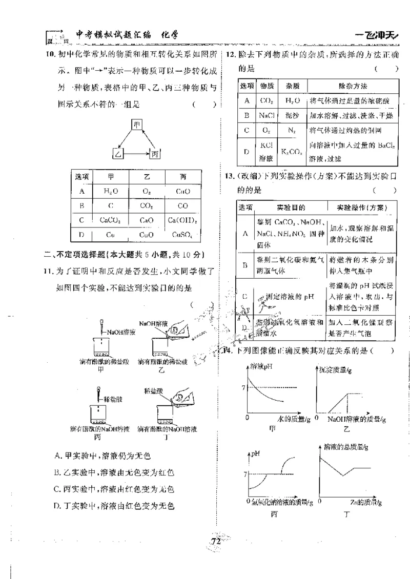 2025《一飞冲天-中考模拟试题汇编》化学_《一飞冲天-中考专项》2026版_一飞冲天-中考模拟试题汇编（2025版）