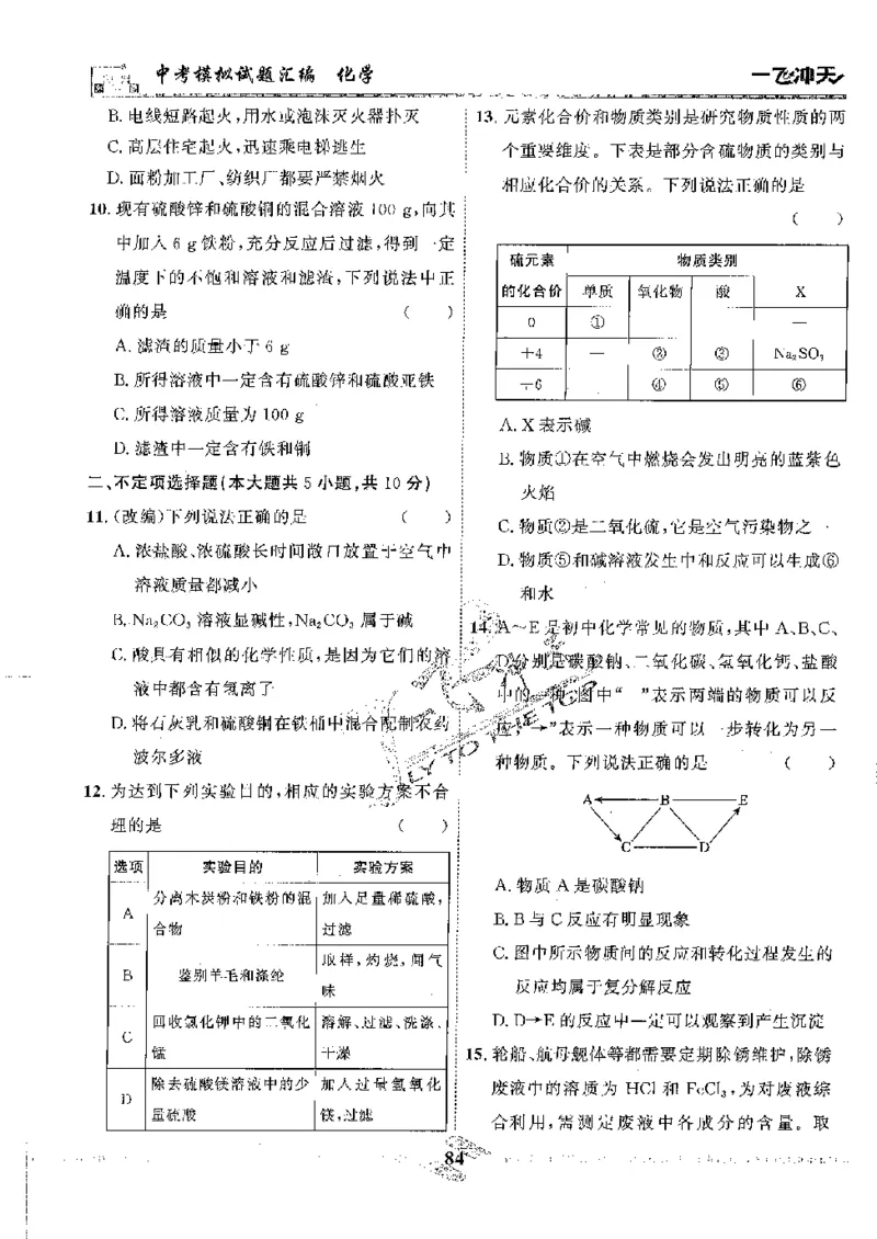 2025《一飞冲天-中考模拟试题汇编》化学_《一飞冲天-中考专项》2026版_一飞冲天-中考模拟试题汇编（2025版）