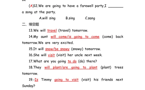 No.162语法专练一般将来时答案解析_初中英语语法_最全初中英语语法习题_No.162语法专练一般将来时