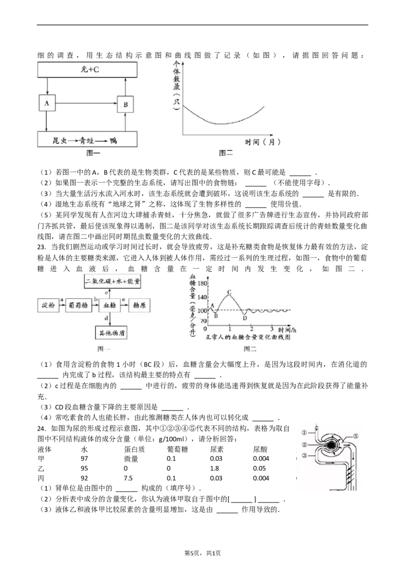 2015年德州市中考生物试题及答案_中考真题_8.生物中考真题2015-2024年_地区卷_山东省_山东德州生物11-20