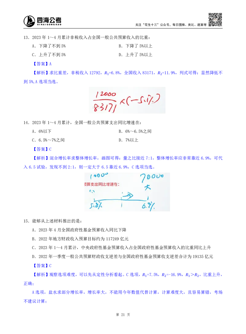 海海刷资料分析套题训练1、2随堂笔记_2026考公资料_（01）花生十三_04刷题班2026年省考四海行测2000题海海刷(1)_01.资料分析刷题_专项笔记_笔记