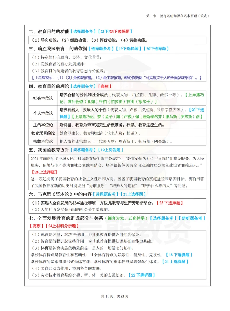 中学《教育知识与能力》学霸笔记-上岸熊_4-教培资料-26年最新资料-同步更新_初中高中教资_2025上中学教资笔试_062025上教资笔试考前冲刺汇总_02、重点笔记-第一轮+第二轮