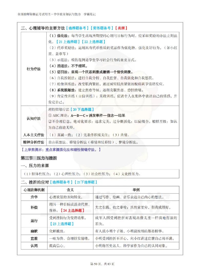 中学《教育知识与能力》学霸笔记-上岸熊_4-教培资料-26年最新资料-同步更新_初中高中教资_2025上中学教资笔试_062025上教资笔试考前冲刺汇总_02、重点笔记-第一轮+第二轮