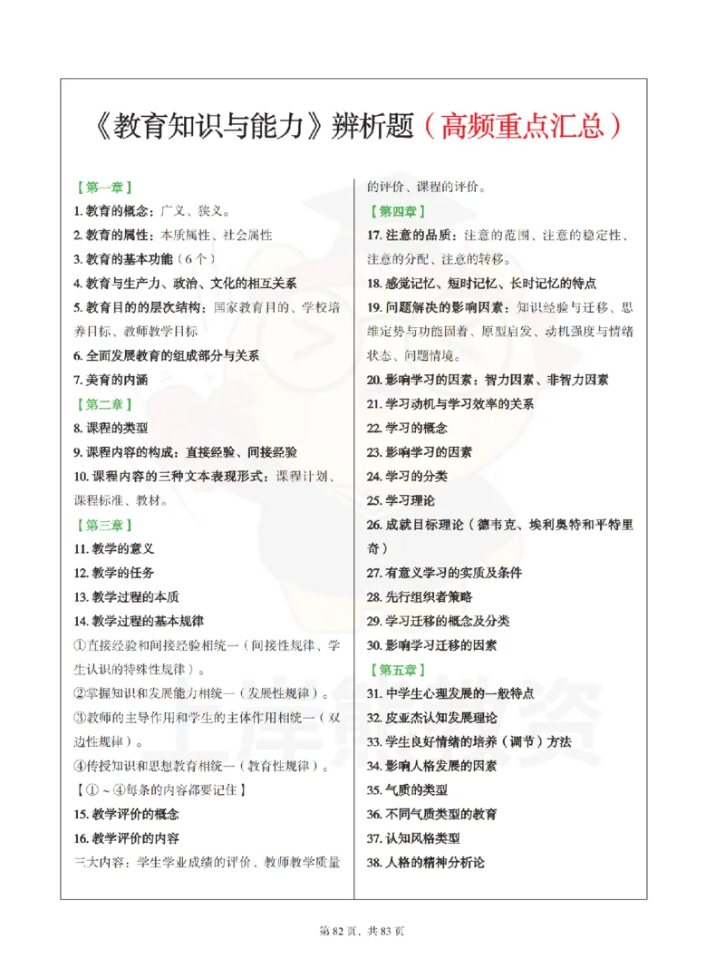 中学《教育知识与能力》学霸笔记-上岸熊_4-教培资料-26年最新资料-同步更新_初中高中教资_2025上中学教资笔试_062025上教资笔试考前冲刺汇总_02、重点笔记-第一轮+第二轮