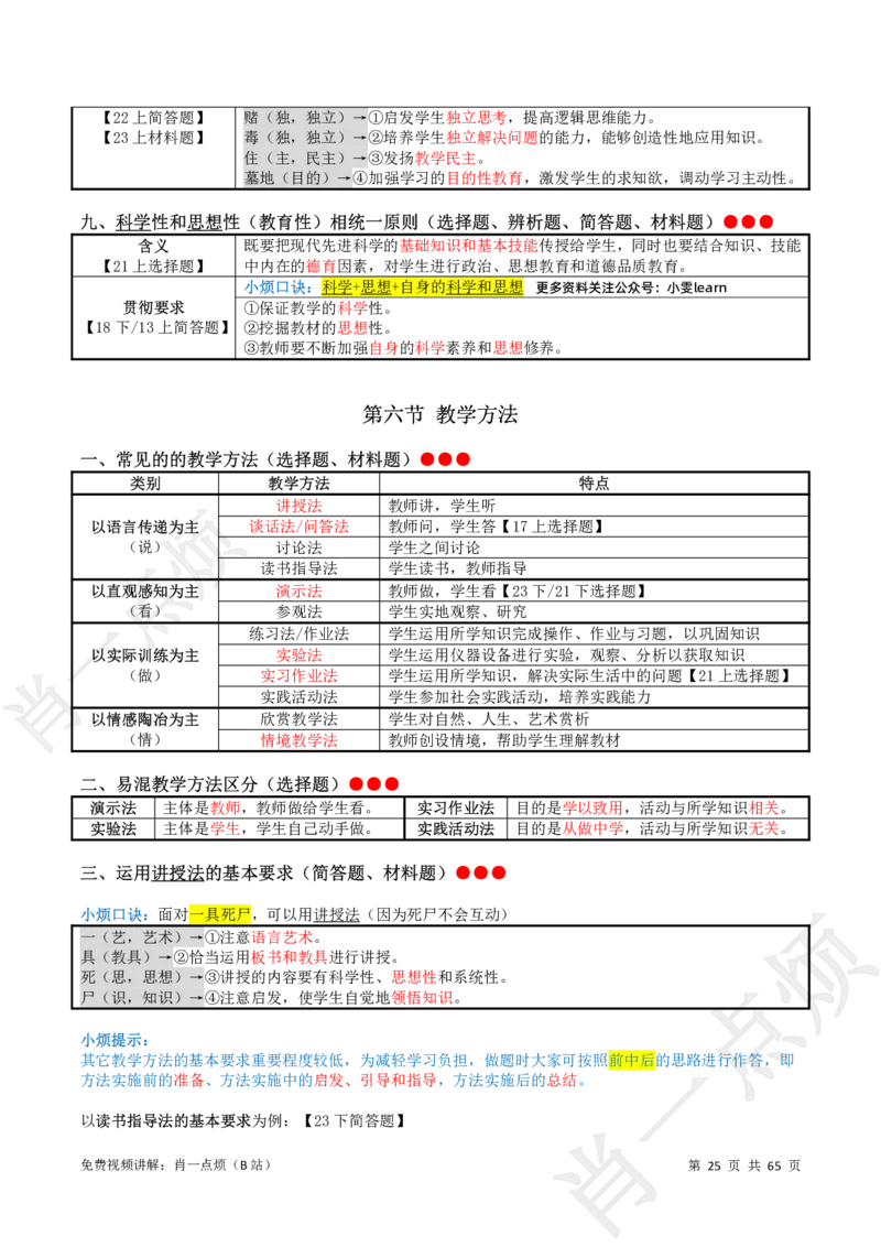 ①中学科二系统知识讲义-2025上肖一点烦_4-教培资料-26年最新资料-同步更新_初中高中教资_2025上中学教资笔试_062025上教资笔试考前冲刺汇总