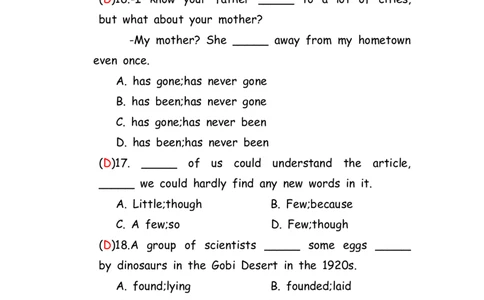 No.145综合训练选择题③答案解析_初中英语语法_最全初中英语语法习题_No.145综合训练选择题③