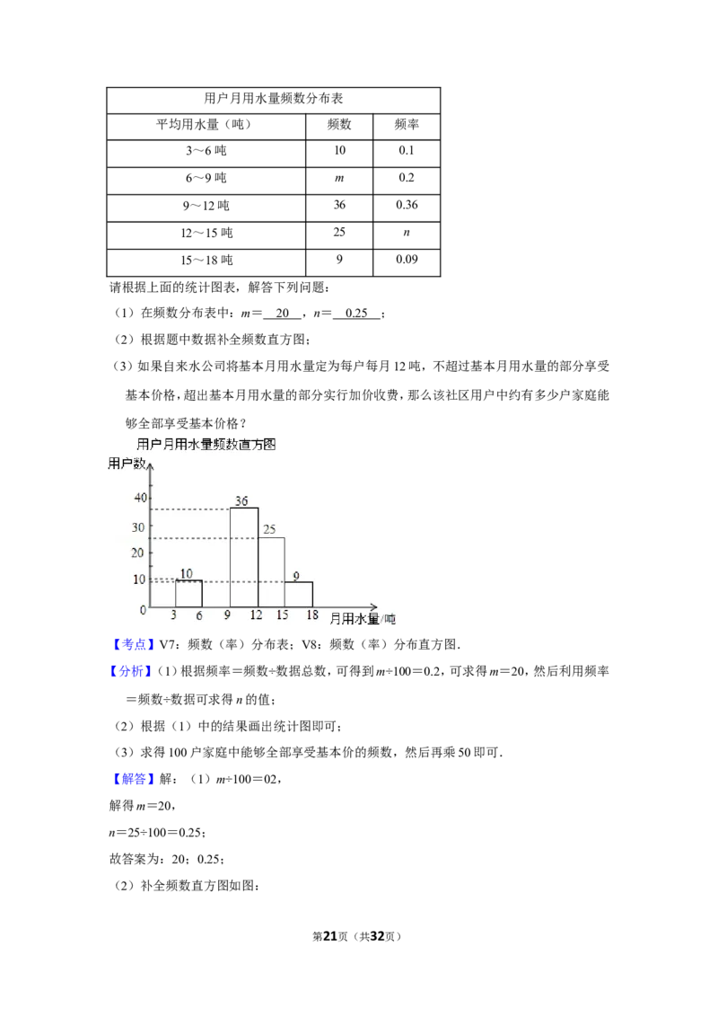 2015年湖南省湘潭市中考数学试卷（含解析版）_中考真题_2.数学中考真题2015-2024年_地区卷_湖南省_湘潭数学12-23