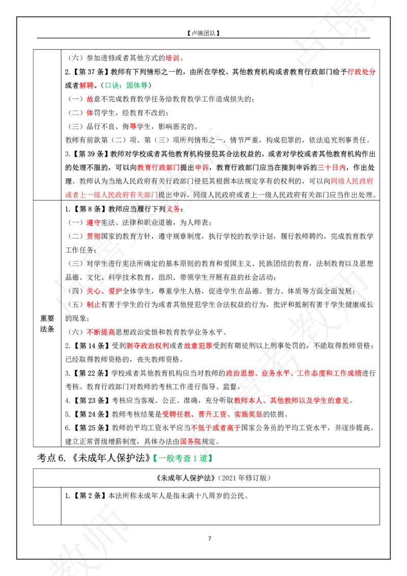 L姨科一重难点_4-教培资料-26年最新资料-同步更新_初中高中教资_2025上中学教资笔试_062025上教资笔试考前冲刺汇总_04、中学考前抢分_卢姨科一重难点