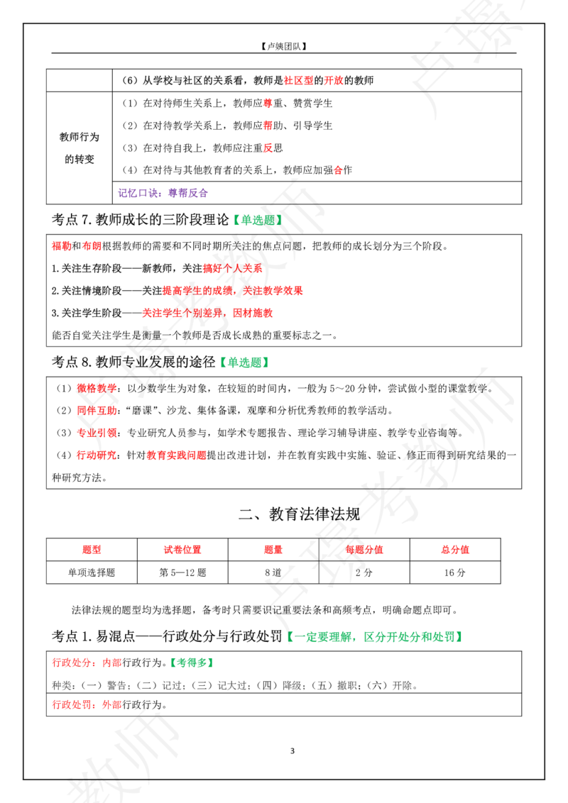 L姨科一重难点_4-教培资料-26年最新资料-同步更新_初中高中教资_2025上中学教资笔试_062025上教资笔试考前冲刺汇总_04、中学考前抢分_卢姨科一重难点