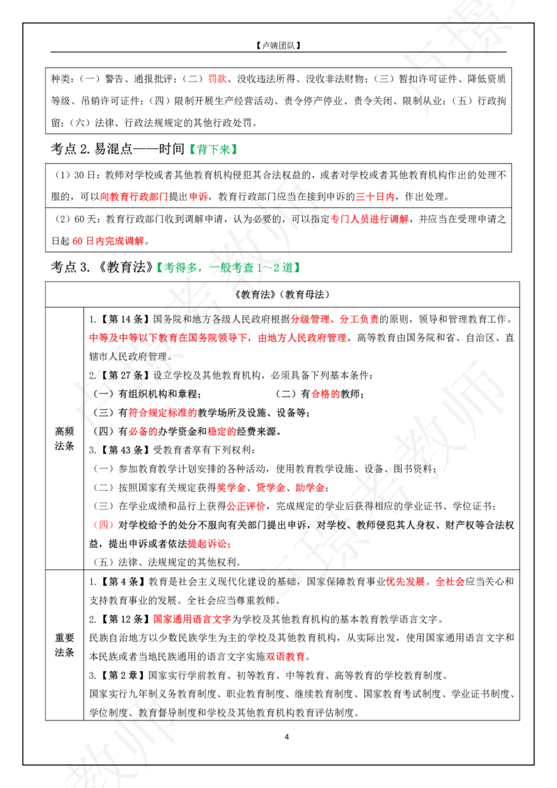 L姨科一重难点_4-教培资料-26年最新资料-同步更新_初中高中教资_2025上中学教资笔试_062025上教资笔试考前冲刺汇总_04、中学考前抢分_卢姨科一重难点