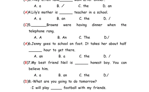 No.98冠词练习题②答案解析_初中英语语法_最全初中英语语法习题_No.98冠词练习题②