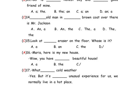 No.98冠词练习题②答案解析_初中英语语法_最全初中英语语法习题_No.98冠词练习题②