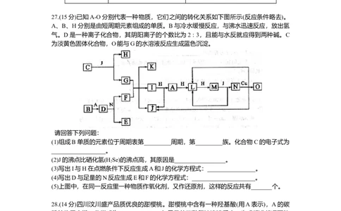 2009年高考化学试卷（四川）（空白卷）_1.高考2025全国各省真题+答案_01.2008-2024全国高考真题（按省份分类）_18.四川_2008-2024&middot;（四川）化学高考真题