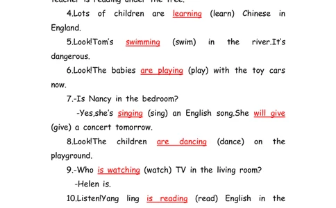 No.171现在进行时练习题③答案解析_初中英语语法_最全初中英语语法习题_No.171现在进行时练习题③